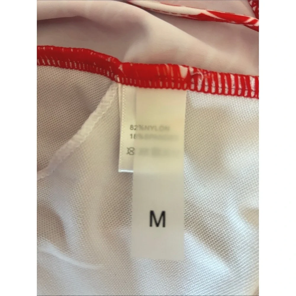 Amazon Medium Two Piece Tankini Set Red White Flattering Resort Vacation‎ Cruise